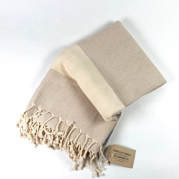 Turkish Towel, Beige and Cream - Brand New! - Picture 1 of 3